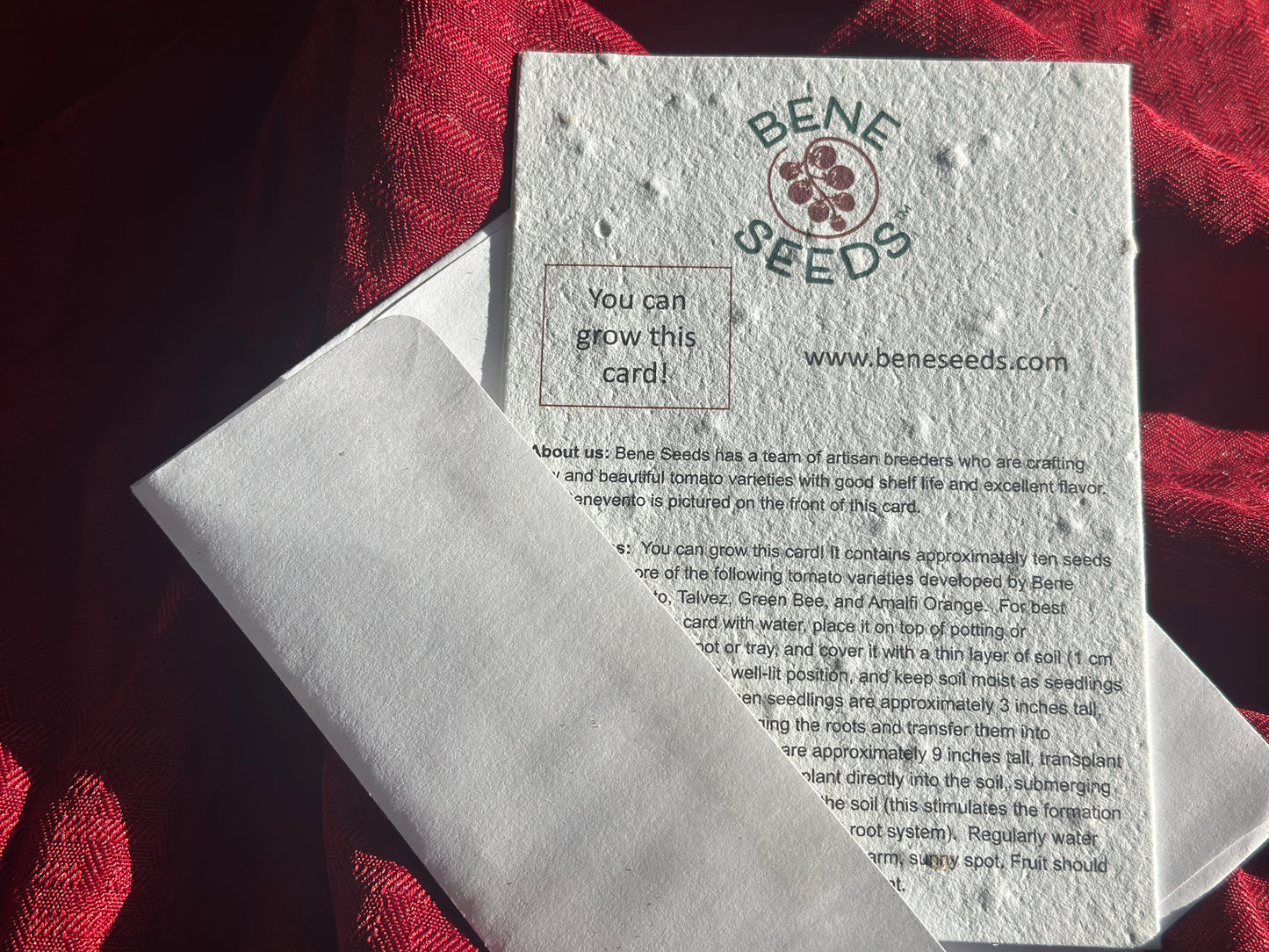 Grow Your Gift: Bene Seeds Heirloom Plus Tomato Varieties Seed-Embedded Cards